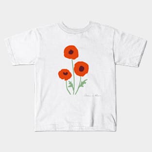 Red Ranunculus in Colorist style Kids T-Shirt